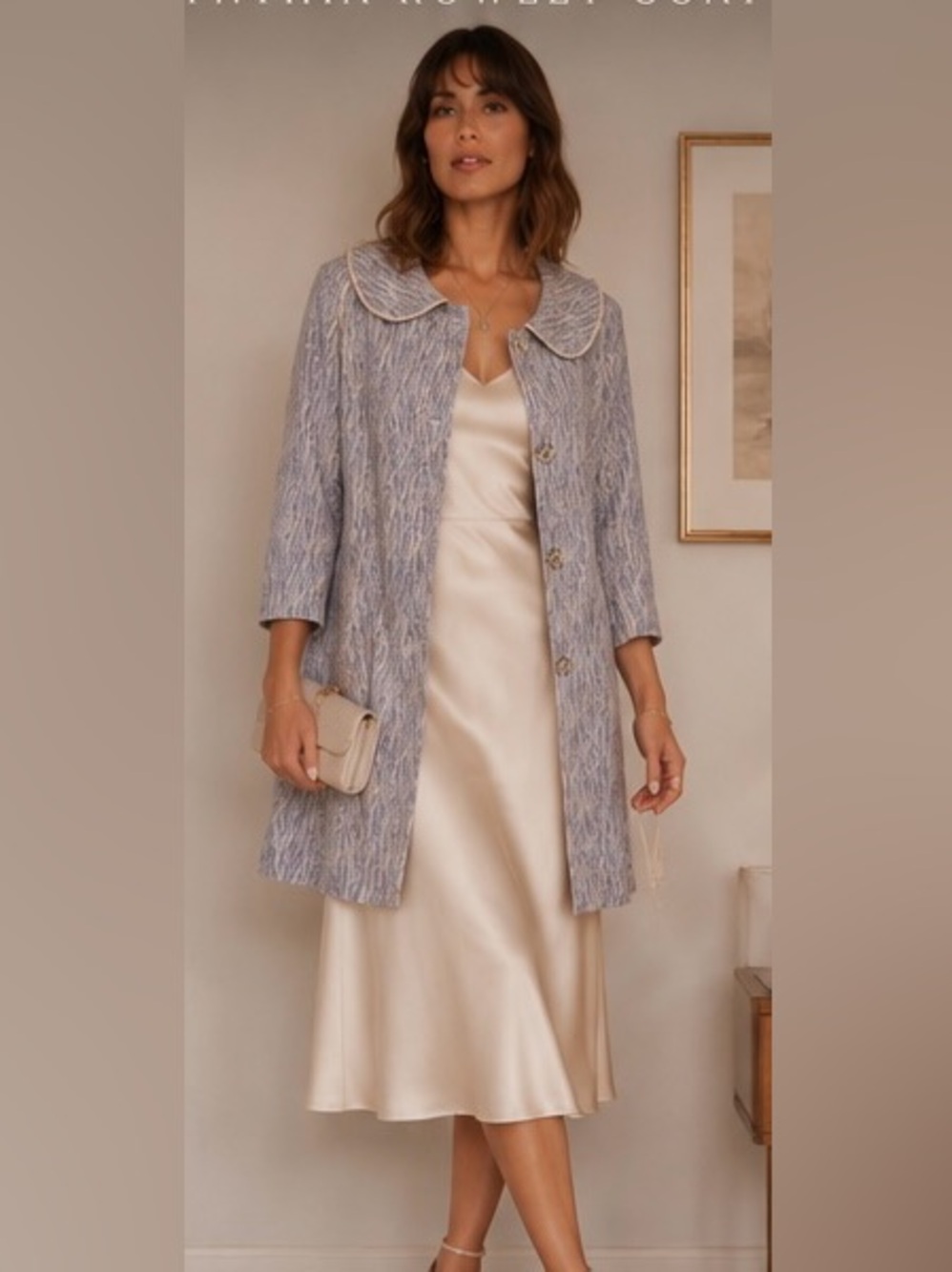 Cynthia Steffe Lavender & Cream Coat with Peter Pan Collar. Spring coat.